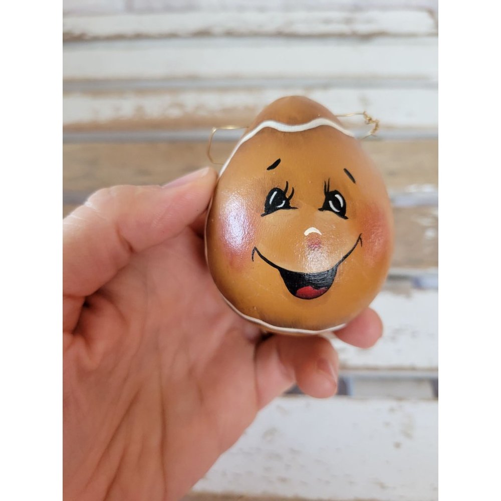 Handmade egg ornament vintage Xmas tree